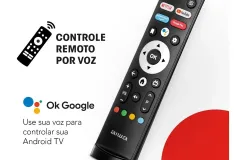 Controle remoto inteligente da TV Aiwa com comando de voz Google Assistente