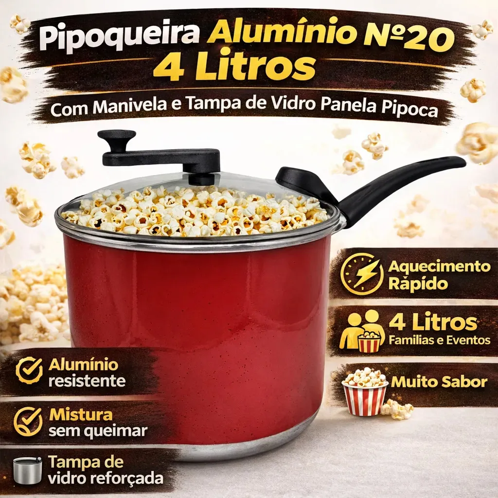 Pipoqueira N°20 com Tampa de Vidro banner