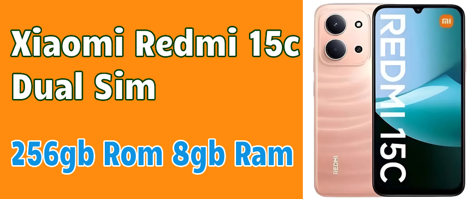 Smartphone Redmi 15C 256GB 8GB RAM mostrando o design traseiro vibrante