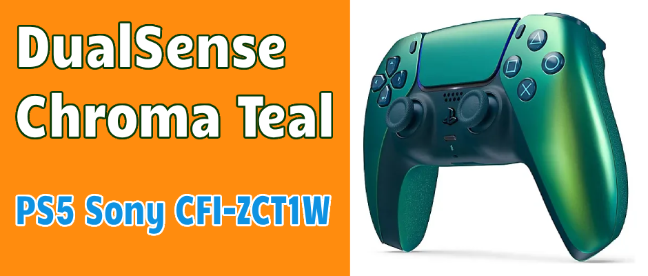 Detalhe dos gatilhos adaptáveis e botões frontais do controle oficial PlayStation 5 Chroma