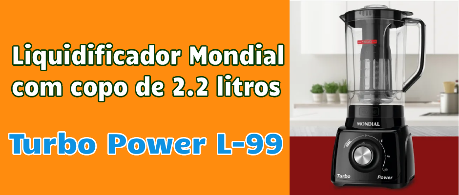 Liquidificador Mondial Turbo Power L-99 preto com copo de 2.2 litros