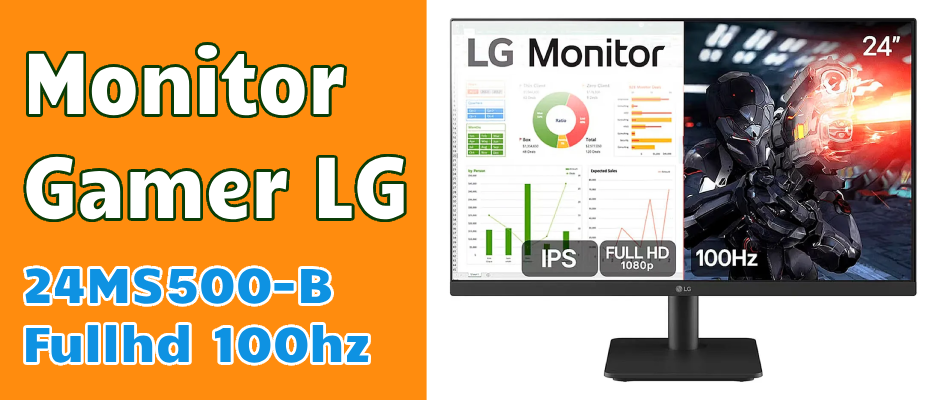 Monitor LG 24MS500 de 24 polegadas com painel IPS e bordas finas