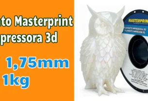Carretel de filamento PETG Masterprint 1.75mm branco translúcido para impressão 3D