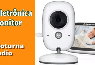 Câmera de monitoramento de bebê com sensores de visão noturna e temperatura