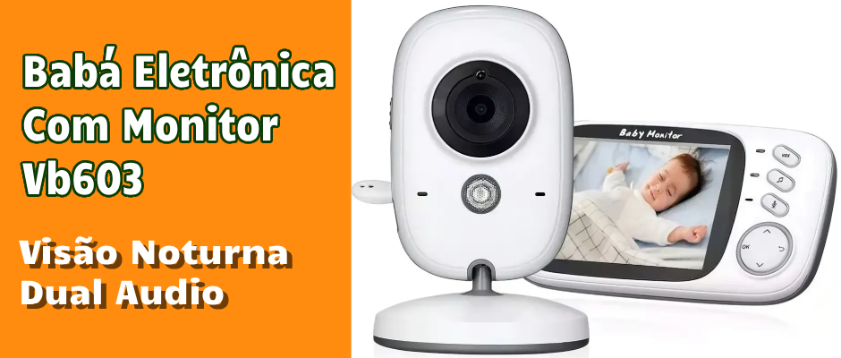 Câmera de monitoramento de bebê com sensores de visão noturna e temperatura