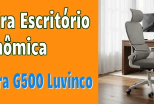 Cadeira de escritório ergonômica Genebra G500 Luvinco cinza em tela Mesh